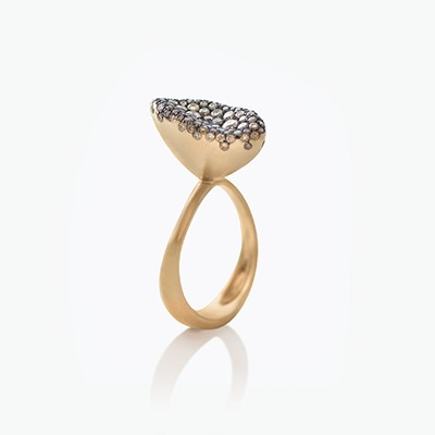 BABY MALAK FLOURISH CHAMPAGNE SMALL MARQUISE RING